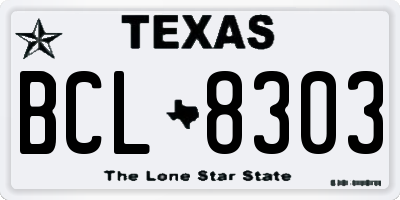 TX license plate BCL8303