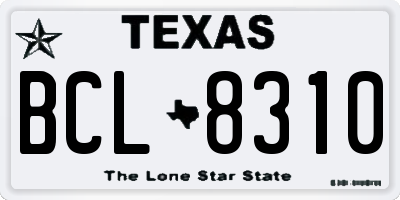 TX license plate BCL8310