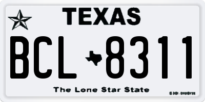 TX license plate BCL8311