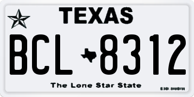 TX license plate BCL8312