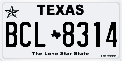 TX license plate BCL8314