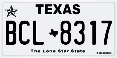 TX license plate BCL8317