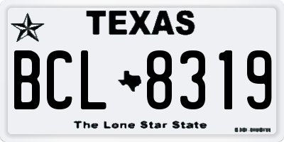 TX license plate BCL8319