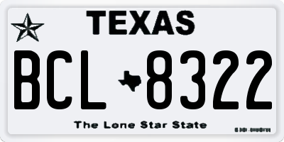 TX license plate BCL8322