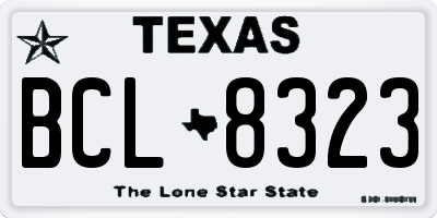 TX license plate BCL8323