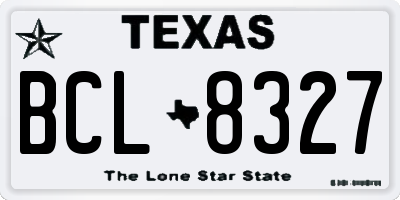 TX license plate BCL8327