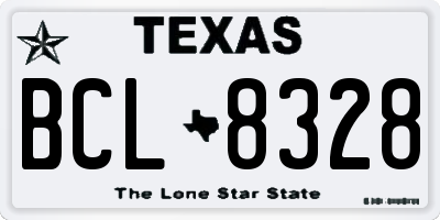 TX license plate BCL8328