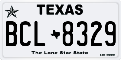 TX license plate BCL8329