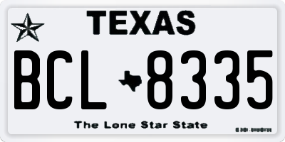 TX license plate BCL8335