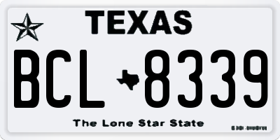 TX license plate BCL8339