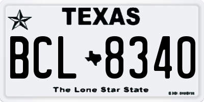 TX license plate BCL8340