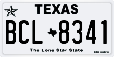 TX license plate BCL8341