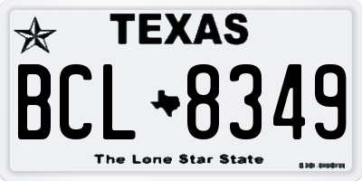 TX license plate BCL8349