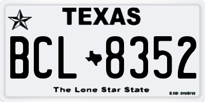 TX license plate BCL8352