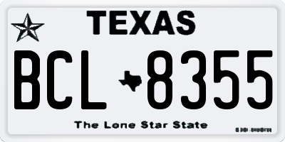TX license plate BCL8355