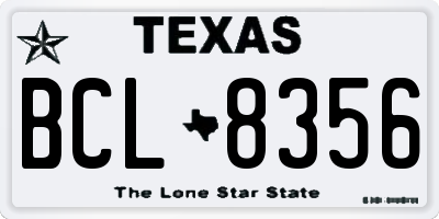 TX license plate BCL8356