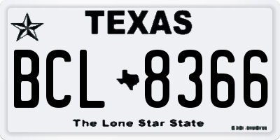 TX license plate BCL8366