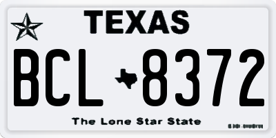 TX license plate BCL8372