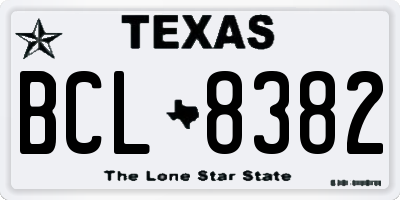 TX license plate BCL8382
