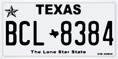 TX license plate BCL8384