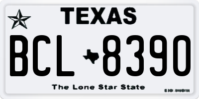 TX license plate BCL8390