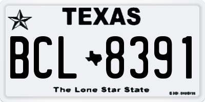 TX license plate BCL8391