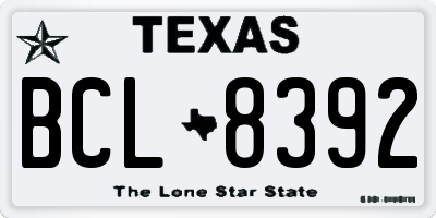 TX license plate BCL8392