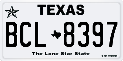 TX license plate BCL8397