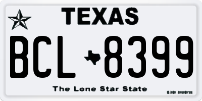 TX license plate BCL8399
