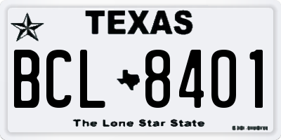 TX license plate BCL8401