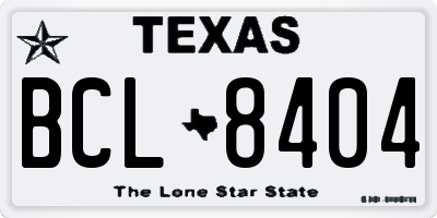 TX license plate BCL8404
