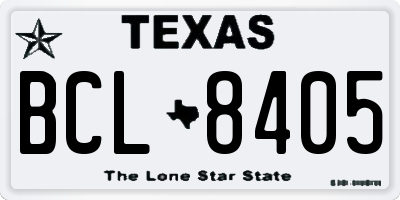 TX license plate BCL8405