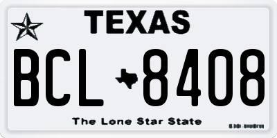 TX license plate BCL8408