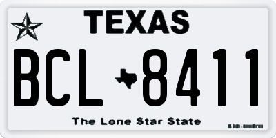 TX license plate BCL8411
