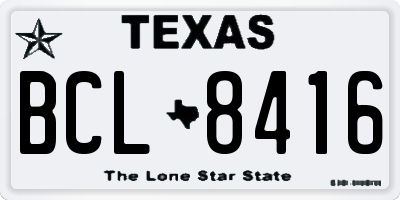 TX license plate BCL8416