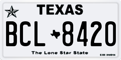 TX license plate BCL8420