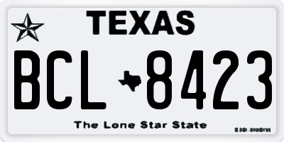 TX license plate BCL8423