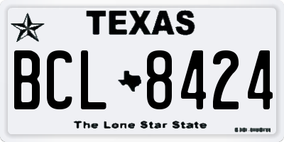 TX license plate BCL8424