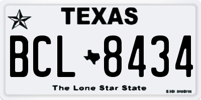 TX license plate BCL8434