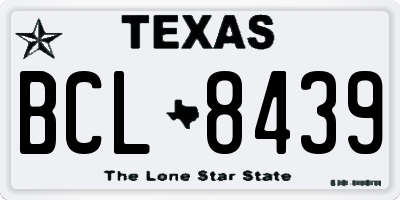 TX license plate BCL8439