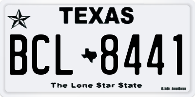 TX license plate BCL8441