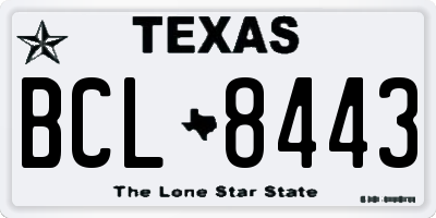 TX license plate BCL8443