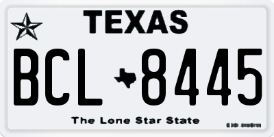 TX license plate BCL8445