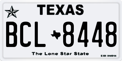 TX license plate BCL8448
