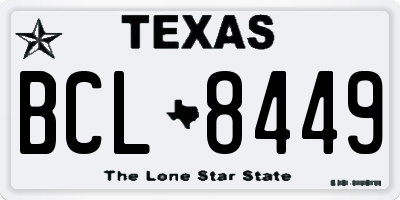 TX license plate BCL8449