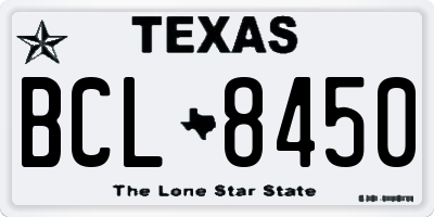TX license plate BCL8450