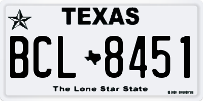 TX license plate BCL8451