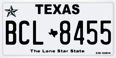 TX license plate BCL8455