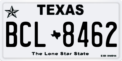TX license plate BCL8462