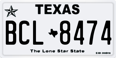 TX license plate BCL8474